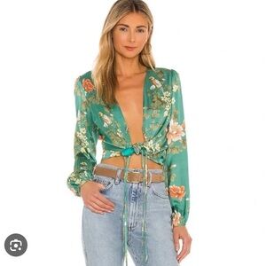 MAJORELLE Coco crop top in Bellbird
